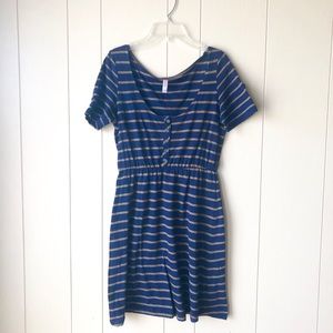 Casual Striped Buttoned Dress